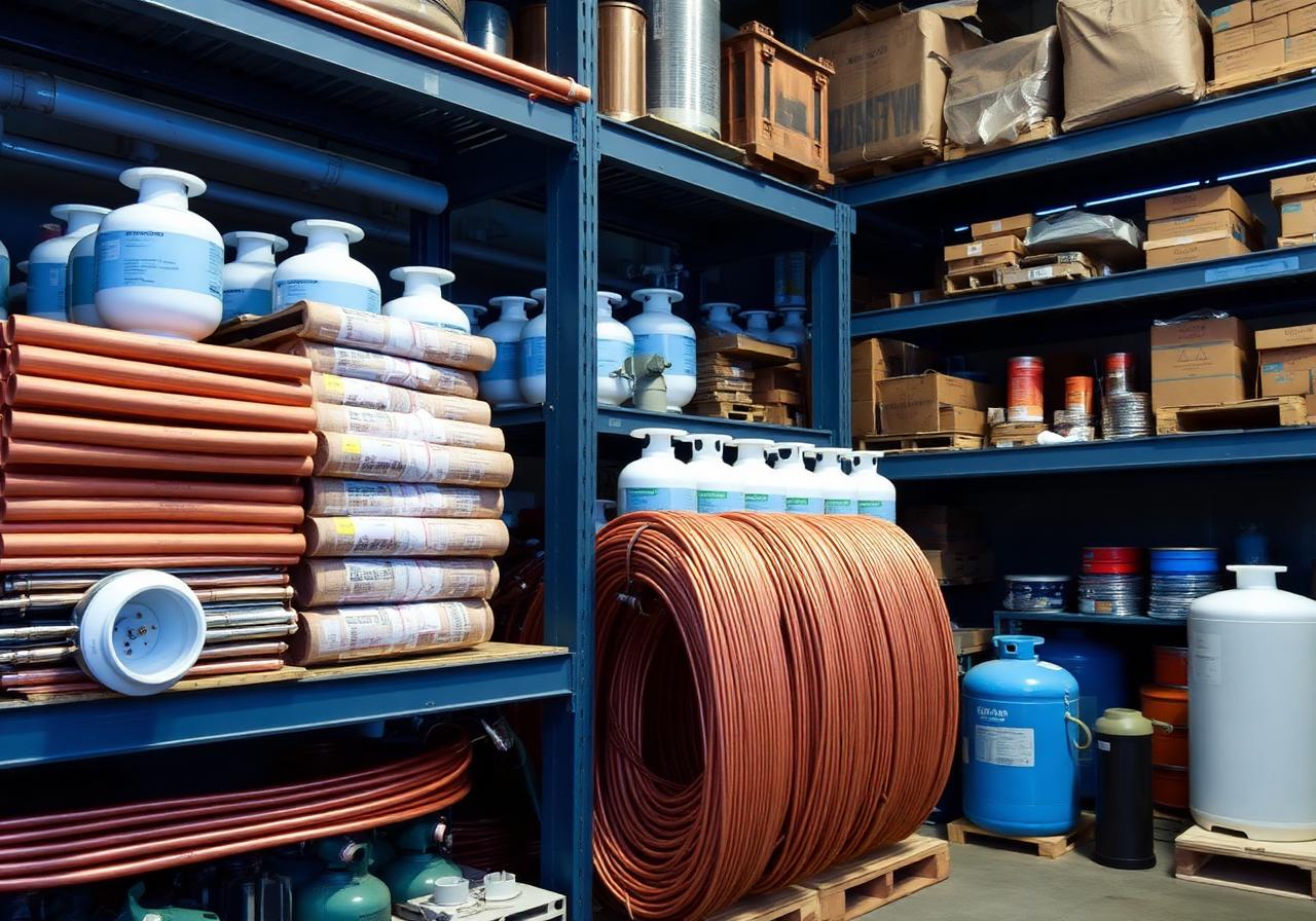 HVAC parts and copper line sets in stock